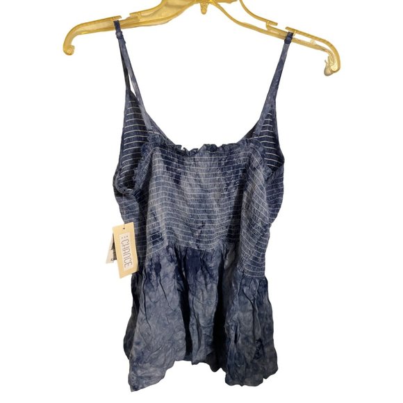Women's Smokey Tie-Dyed Tank Top - BKK Change Blue 1X - Picture 3 of 7